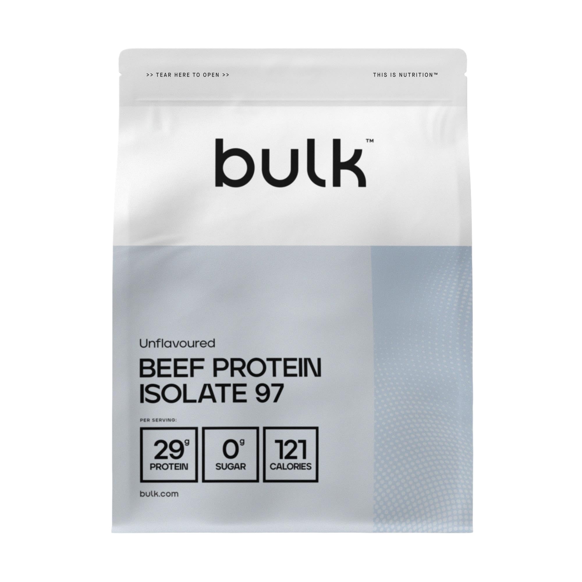Bulk Beef Protein Isolate 97, Protein Shake, Unflavoured, 1 kg, 33 Servings, Packaging May Vary