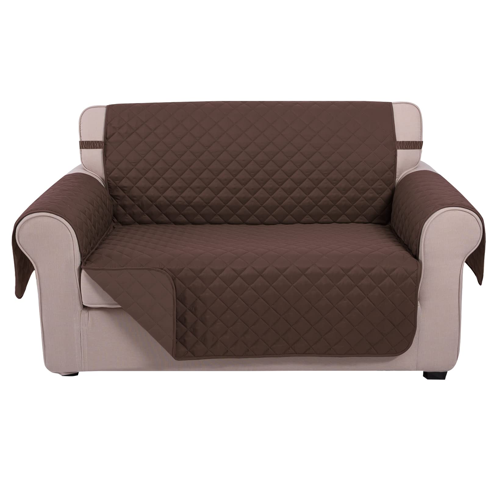 Photo 1 of U-NICE HOME Loveseat Sofa Cover Reversible Couch Cover for Dogs with Elastic Straps Water Resistant Furniture Protector for Pets Couch Cover for 2 Cushion Couch (Loveseat, Chocolate/Chocolate)