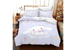 Tyboskp Cute Dog Anime Cartoon Duvet Cover Set, 3D Printed Lightweight and Comfortable Bedding 3-Piece Bedding for Boys and Girls Bedroom Decoration (1 Duvet Cover+2 Pillowcase)-02-Twin