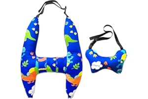 Ivtivfu H-Shape Car Seat Pillow for Kids (Blue Dinosaur), Kids Car Pillows for Sleeping, Child Car Sleeping Head Support, Travel Neck Rest Car Seat Pillow for Children Sleeping