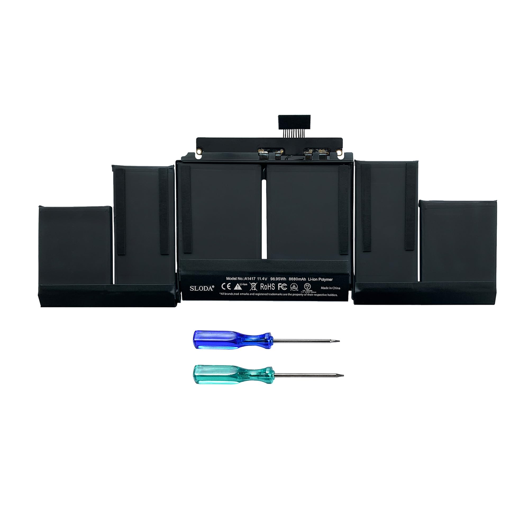 SLODA A1417 Laptop Battery Replacement for MacBook Pro 15" Retina A1398 (Mid 2012 Early 2013) ME664LL/A ME665LL/A MC976LL/A MC975LL/A [Li-Polymer 11.4V 8680mAh]