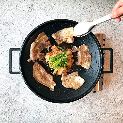 MOOSSE Premium Korean BBQ Grill Pan, Chosun Griddle, Enameled Cast Iron
