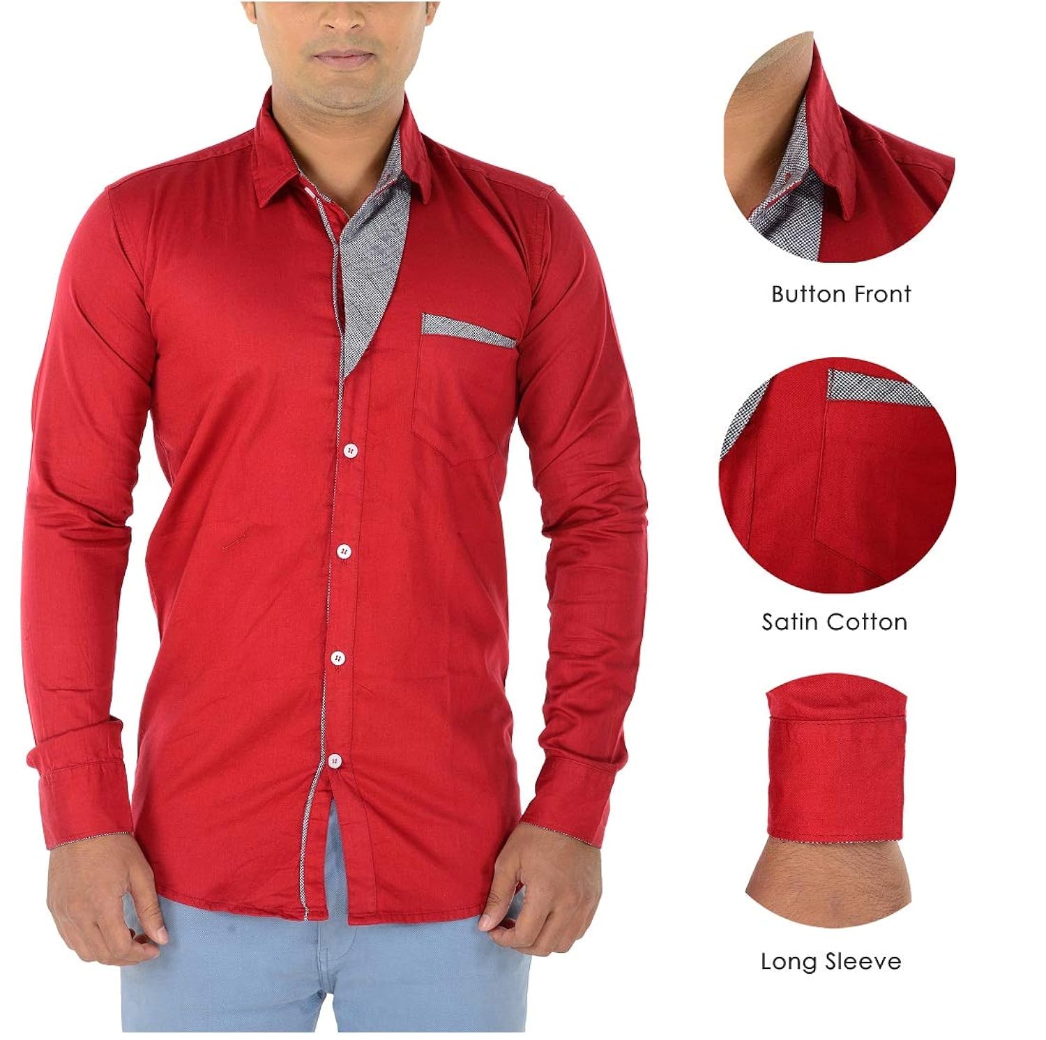 n t fashion men's satin casual shirt
