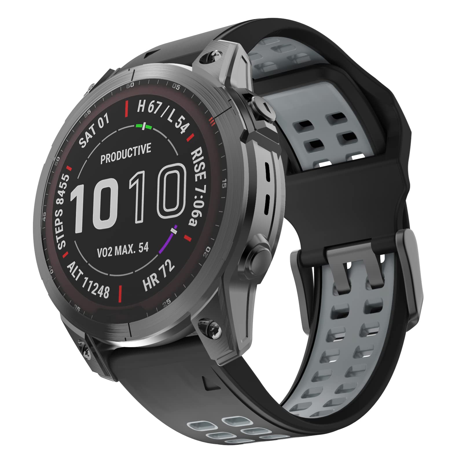 ISABAKE Watch Strap for Fenix 7/Fenix 5/5 Plus/Fenix 6/6 Pro, 22mm QuickFit Silicone Replacement Band for Approach S60