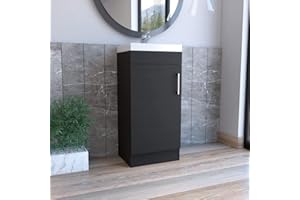 DEPOT E-SHOP Sevilla Bathroom Vanity, 32.6" H, Single Door Cabinet, Black