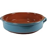 Mediterranean Blue Terra Cotta Cazuela, Round - 9.5 Inch