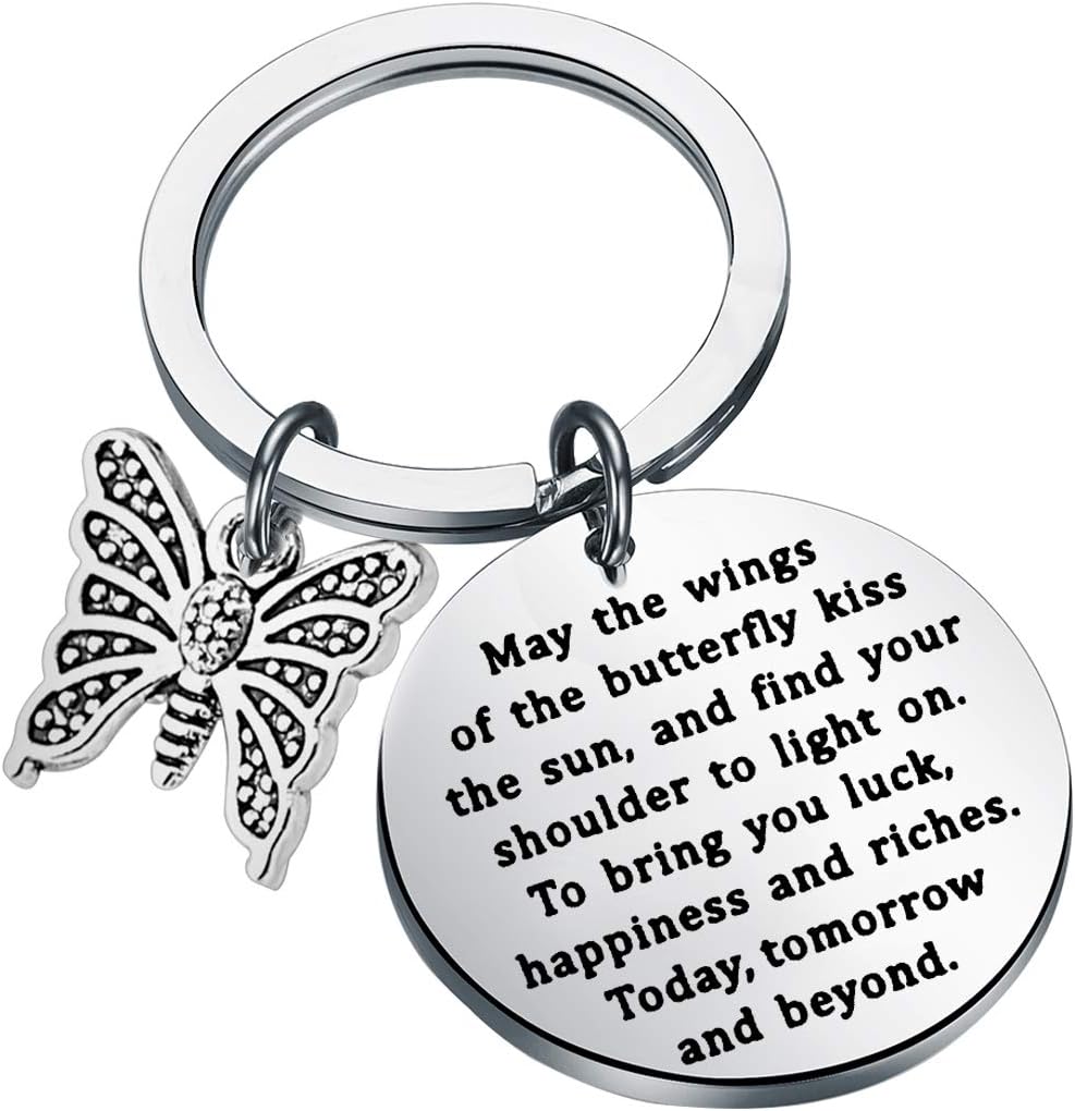 Butterfly Charm Keychain Irish Blessing Gifts Butterfly Jewelry Lover Gifts