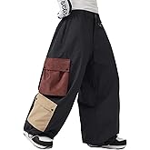 GSOU SNOW Womens Mens Baggy Snow Pants Cargo Snowboard Pants Ski Super Loose Sport Outdoor Insulation Waterproof