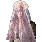 Halloween Rose Flower Headband with Veil Floral Crown Gothic Horror Bloody Ghost Bride Wedding Headpiece