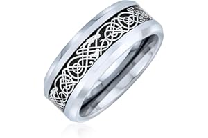 Personalize Two Tone Celtic Knot Dragon Carbon Fiber Inlay Couples Silver Gold Tones Titanium Wedding Band Rings For Men For 