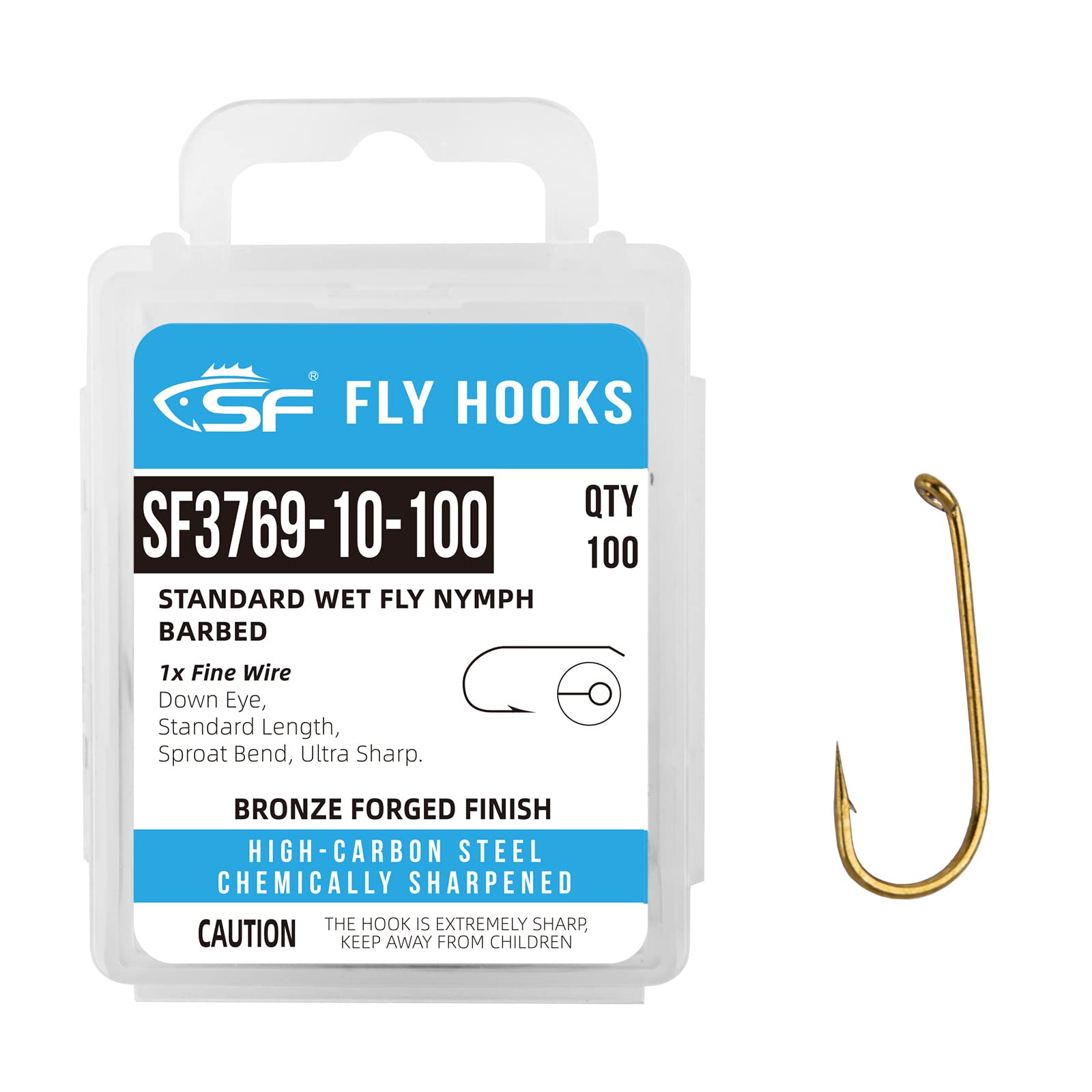 SF #14 Standard Wet and Nymph Hooks with Pproat