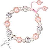 ZYFLSIYU 1 Pcs Dancer Gifts for Girls, Adjustable Chain with Ballet Accessories, Sparkle Pink Dance Bracelet for Friends Mate or Ballerina Party Favors, Ballet Bracelet for Daughter Gifts to Encourage Children