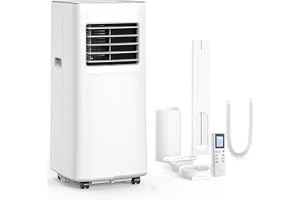 便携式空调,3 合 1 8500 BTU 交流单元,带风扇和除湿机 – 静音冷却适用于卧室、家庭办公室面积达 450 平方英尺,包括完整的窗户安装套件