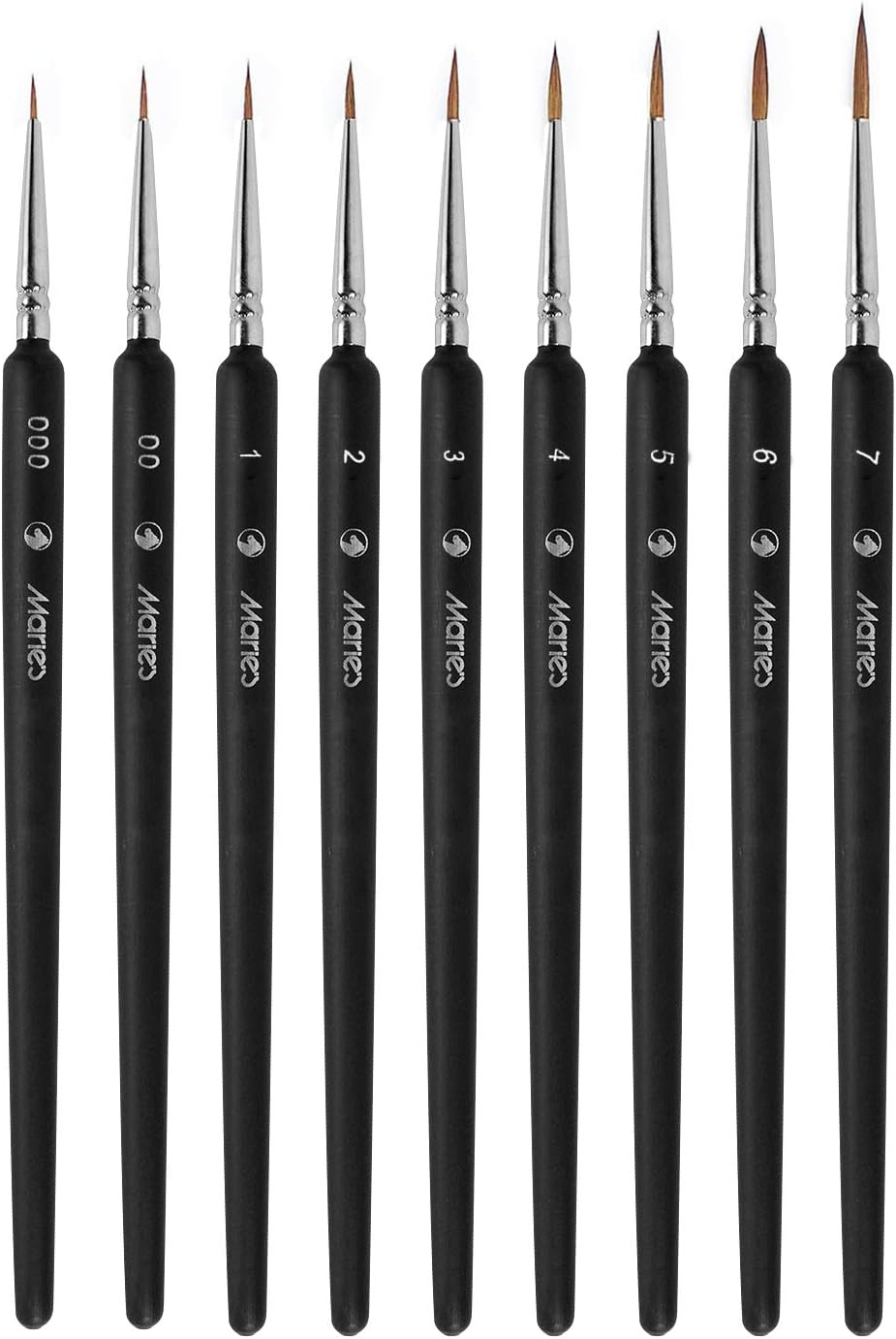 10 Pieces Detail Brush Set Fine Detail Paint Brush Miniature Painting Brushes Kit Mini Paints Brush Set for Acrylic, Watercolor, Oil, Face, Nail, Scale Model Painting, Line Drawing