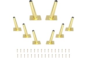 UKOSNA 8pcs 4 Inch Furniture Legs, Oblique Conical Metal Legs Gold Mid-Century Style Furniture Feet Replacement Legs for Sofa Cabinet Coffee Table Chair Cupboard Couch Ottoman Nightstand Bookshelve