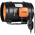 VEVOR Inline Duct Fan, 8-Inch 750 CFM with Variable Speed Controller, Quiet AC-Motor Ventilation Exhaust Fan for Cooling Booster, Grow Tents, Hydroponics