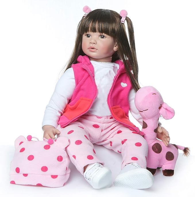 silicone babies with long hair