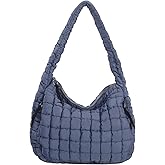 PRAGARI Puffer Tote Bag for Women Large Quilted Carryall Bag Soft Puffy Crossbody Lightweight Shoulder Handbags Work Travel