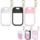 TERPINK Silicone Case Compatible with Touchland Hand Sanitizer Spray, Protective Case with Keychain for Power Mist and Glow Mist 1 fl oz, Hand Sanitizer Spray Accessory (Colourful 2, 3 Pack)