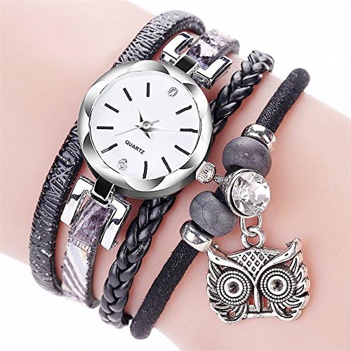 Outsta Watch Fashion Women Girls Analog Quartz Owl Pendant Ladies Dress Bracelet Watches for Girls Women Gift Present