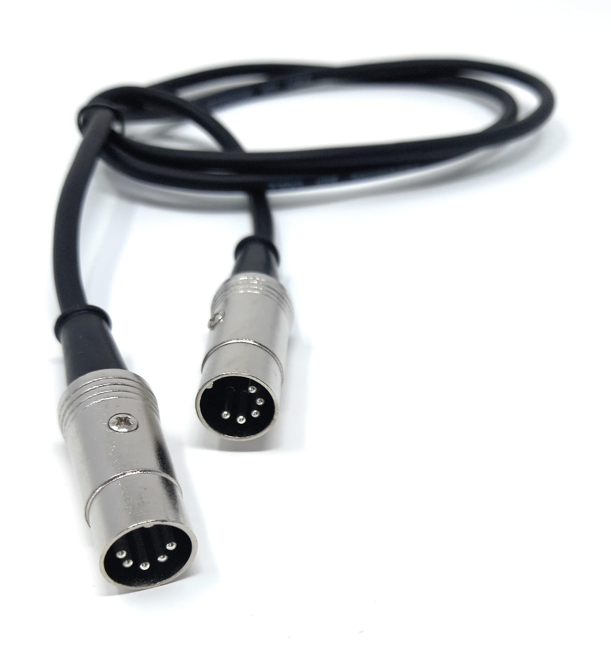 DRUT 1m, MIDI Male to Male Lead 5 pin DIN Shielded Flexible for Computer, Synth, Keyboard, Effects, Music Instruments Audio Cable (3.3ft)