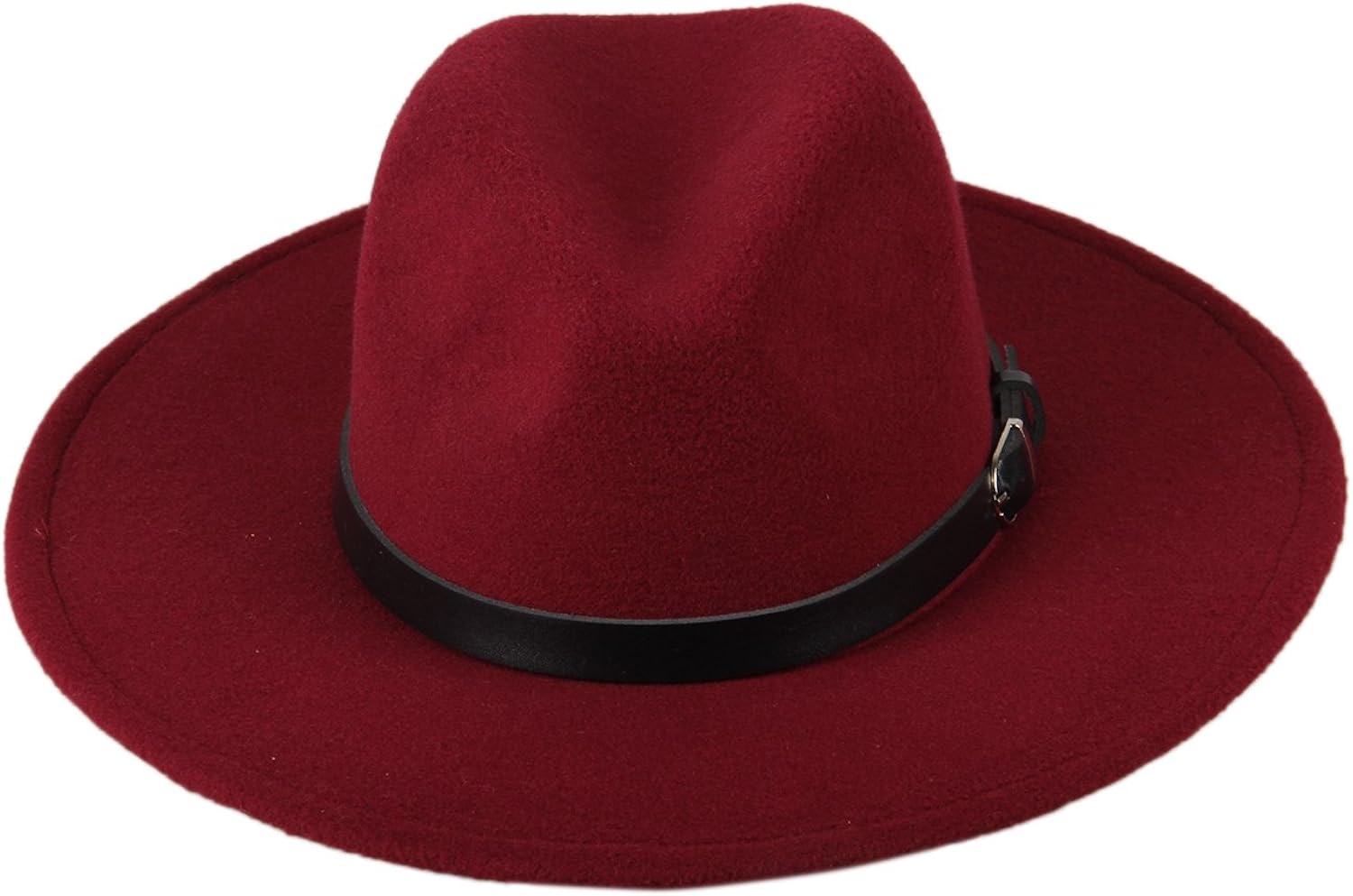 Dantiya Women'/s Wide Brim Wool Fedora Panama Hat with Belt Camel, One Size at  Women’s Clothing store