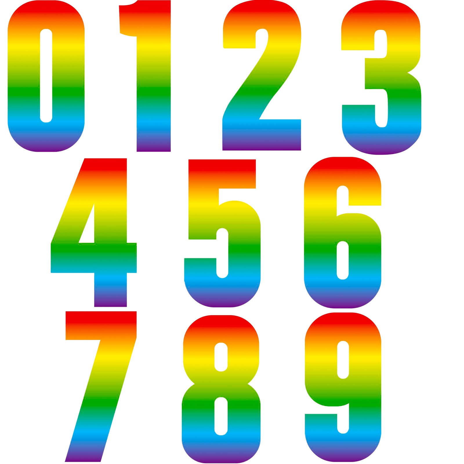 40 Pieces Wheelie Bin Stickers Large Decorative Dustbin Number Stickers Self-adhesive Bin Number Stickers from 0 to 9, 17 cm Height (Rainbow Style)