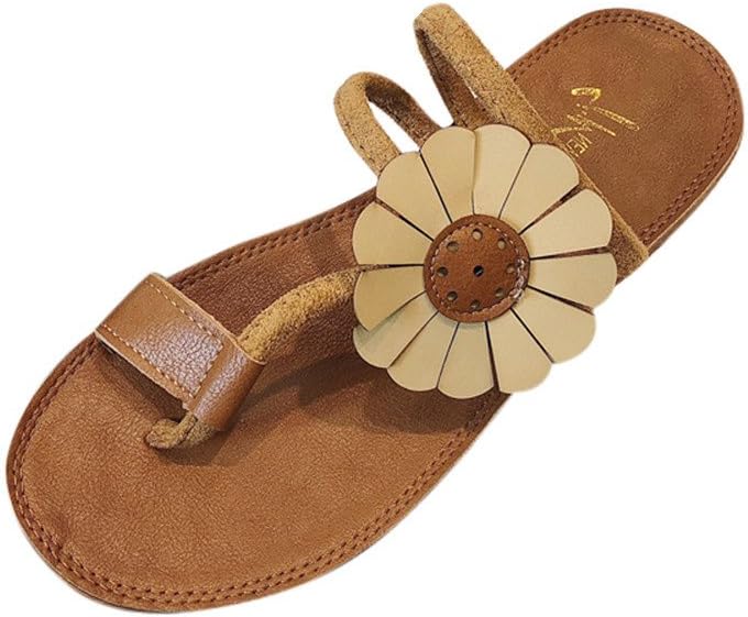 Womens Flip-Flop Sandals,Summer Flat Shoes Flower Thong Flip Flop Slipper for Beach