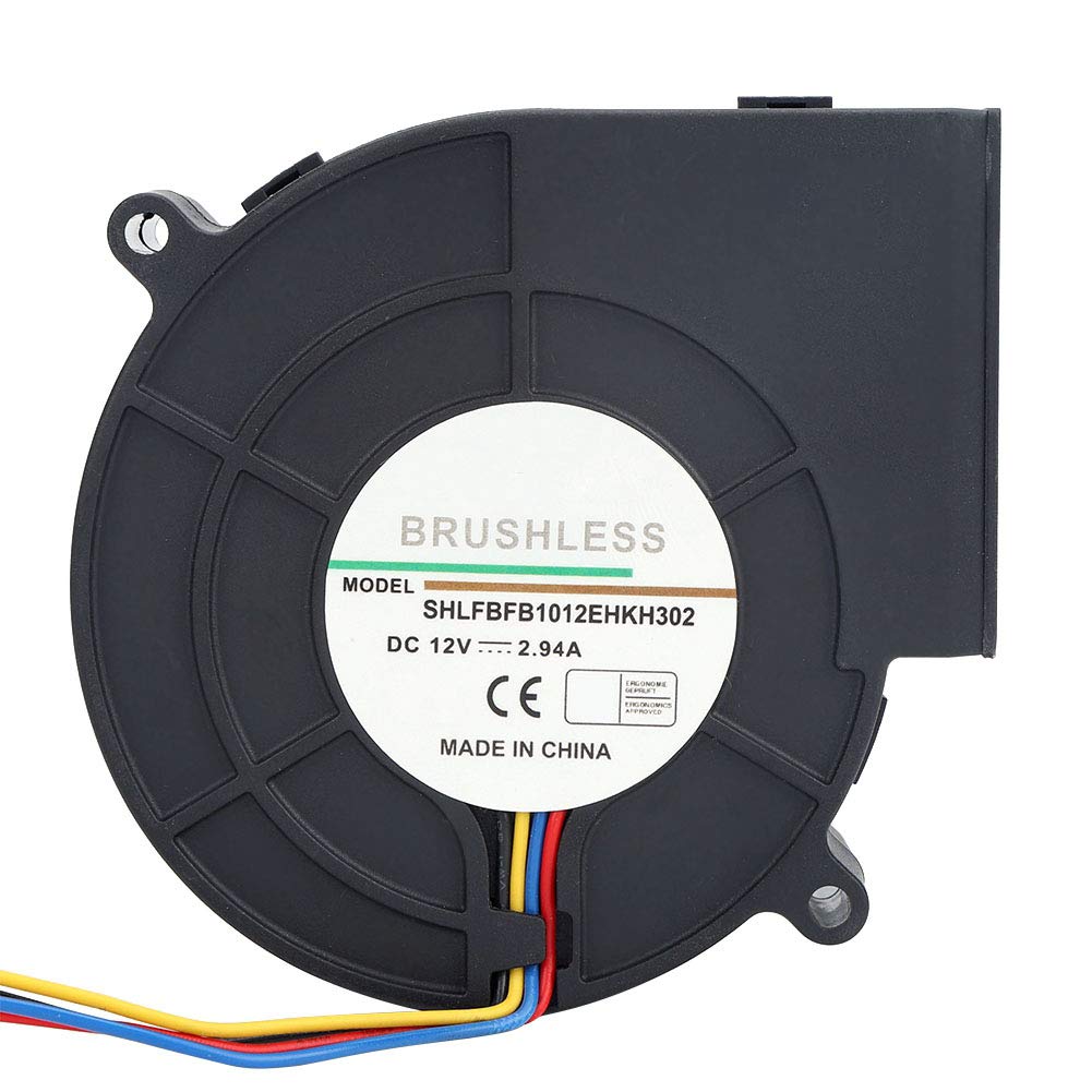 12V DC Brushless Blower, Dual Ball Bearing Cooling Blower Fan Turbo Centrifugal Fan with 4 Pin, 97 * 97 * 33mm