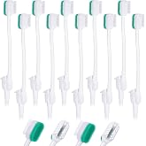 Didaey 10 Pcs Oral Suction Swab Sponge Toothbrush Disposable Machine, White | Individually Wrapped, Connects Suction Machine, Soft Sponge Cleans Teeth, Ideal for Bedridden Elderly Adults Dental Care