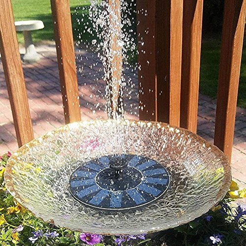 Gocheer Upgraded 1.5W Solar Fountain Water Pump with Battery Backup, Free Standing, Submersible for Bird Bath,Garden, Back Yard and Small Pond