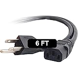 C2G 6FT Premium Replacement AC Power Cord - Durable Power Cable for TV, Computer, Monitor, Appliance & More (24240)
