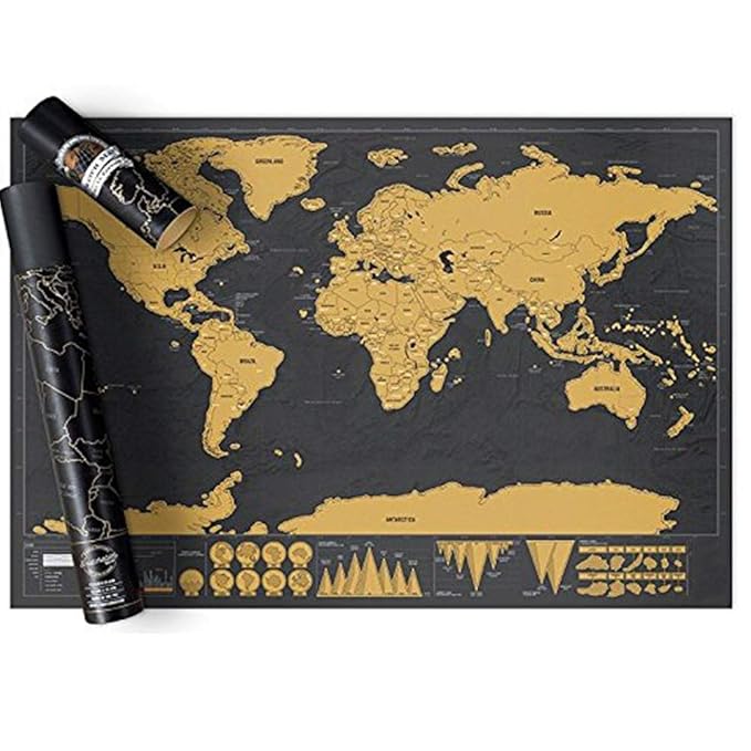 Geekmonkey Scratch Off Map of The World Premium Wall Art XL Poster