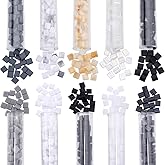 PH PandaHall 700pcs 10 Colors Tila Bead, 2 Hole Acrylic Seed Beads Black White Flat Craft Square Spacer Beads Japanese Loose Bead for Stackable Jewelry Friendship Bracelet Necklace Craft Making