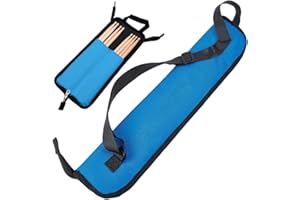 GORGECRAFT Drum Stick Bag Drumstick Holder with Crossbody Shoulder Strap Hooks Open Size 46x20cm Blue Portable Carrying Handb