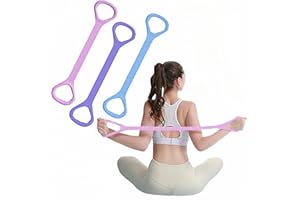 Nzwnxdtq Figure 8 Resistance Band with Handles, Elastic Bands for Working Out,Arm,Back,Shoulder Training Elastic Ropes,Exercise Equipment for Yoga, Pilates,Physical Therapy Stretching