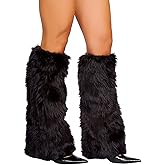 Aonoapll Women Fluffy Leg Warmers Furry Faux Fur Boot Covers Y2k Winter Long Boot Cuffs Christmas Cozy Fur Legs Warmer
