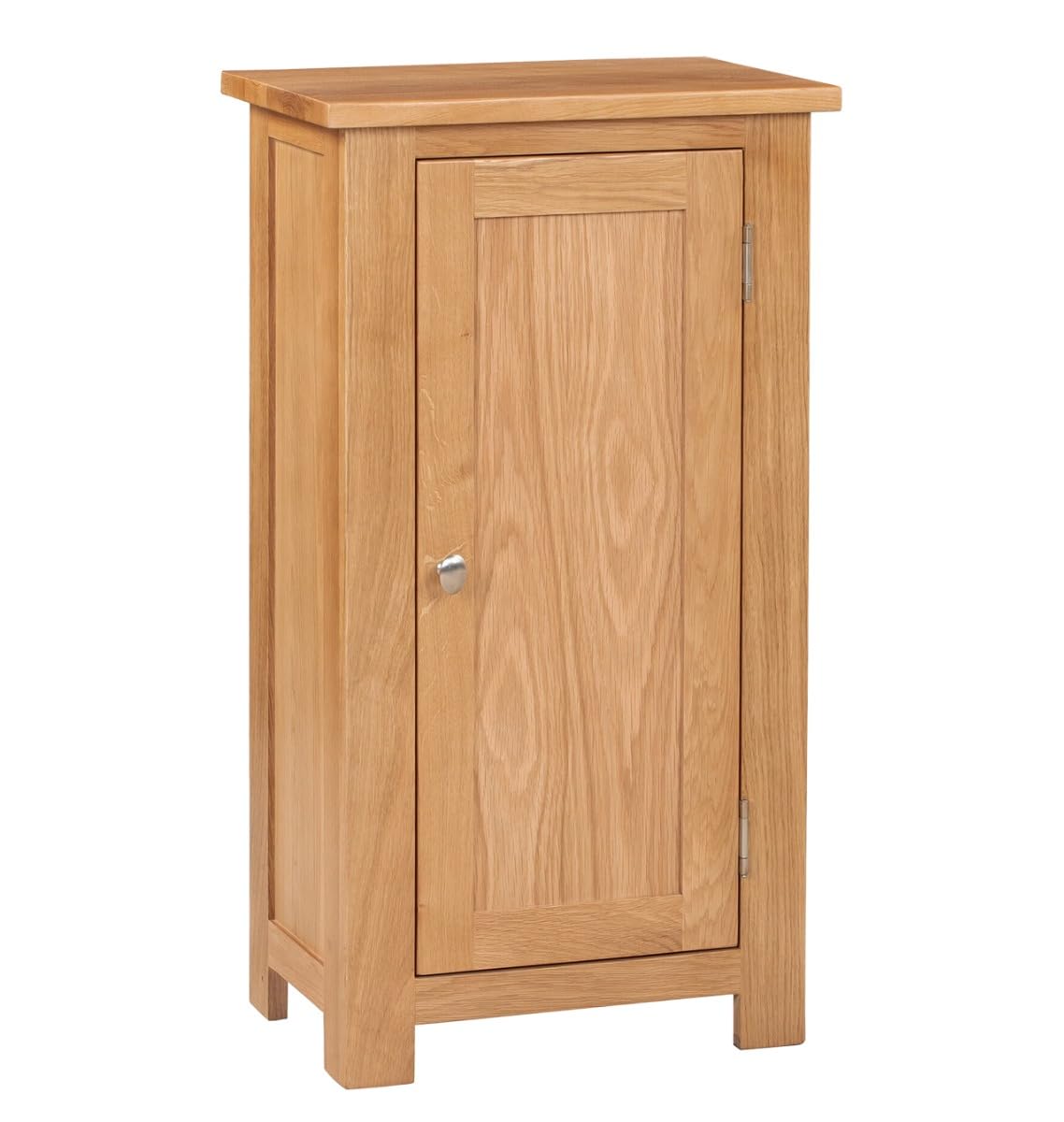Hallowood Furniture Waverly Oak Small Cupboard, 1-Door Wooden Storage Cabinet with 2 Adjustable Shelves, Hallway Cupboard, Light Oak Furniture for Bedroom, Kitchen, or Living Room