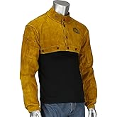 IRONCAT 7000 Cowhide Leather Welding Cape Sleeve - Golden Yellow, Medium Size Cape Jacket with Heat Resistance. Welding Gears