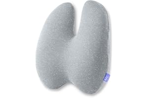 C CUSHION LAB Cushion Lab Extra Dense Lumbar Pillow - Patented Ergonomic Multi-Region Firm Back Support for Lower Back Pain Relief - Lumbar Support Cushion w/Strap for Office Chair, Car, Sofa, Plane - Grey