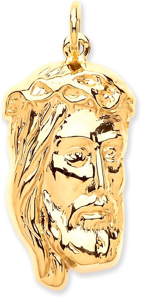 9ct Gold Jesus Head Art Piece Pendant