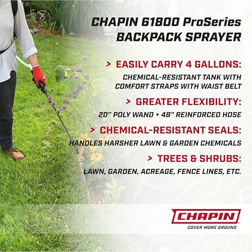 CHAPIN 61800 ProSeries 4-Gallon Backpack Sprayer, 3-Stage Filtration photo 6