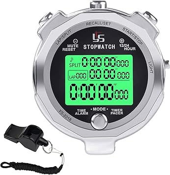 Amazon Rolilink ストップウォッチ スポーツ用 メタルストップウォッチ バックライト付き 100ラップメモリ 防水 ストップウォッチ タイマー スポーツや競技用 Rolilink 得点板 スポーツタイマー
