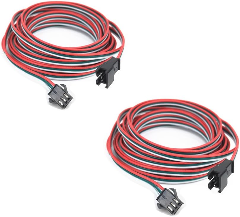 zmtyuguan 2 pcs/pack 3M 9.84ft 3 Pin JST SM Male Female Plug LED Connector Cable For WS2812B WS2811 SK6812 Symphony LED lights with connectors，SM3P buckle free welding plug light controller wire
