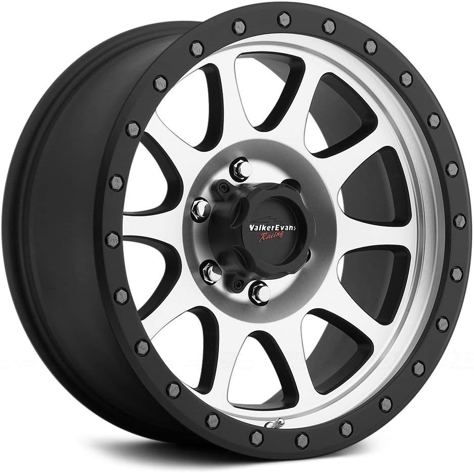 Walker Evans 504MB Legacy Satin Black with Diamond Cut Face Wheel with Painted Finish (17 x 8.5 inches /6 x 135 mm, 1 mm Offset)
