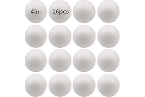 FFchuanhe 16 Pack Foam Balls for Crafts, 4 Inch Polystyrene Smooth Round Balls, for Arts and Crafts Supplies, School Project, Weddings, Christmas, Home Decoration and Various Gathering White