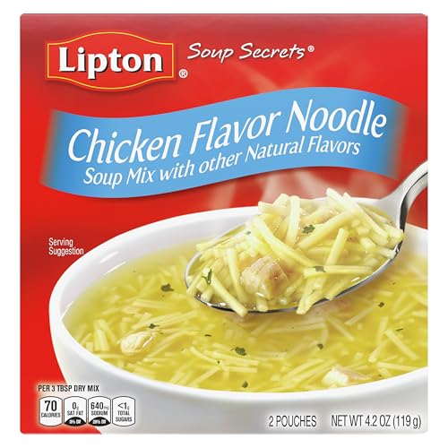 SOUP SECRETS LIPTON INSTANT SOUP MIX CHICKEN FLAVOR NOODLE FOR A WARM CUP OF SOUP COOKS IN 5 MINUTES 4.2 OZ