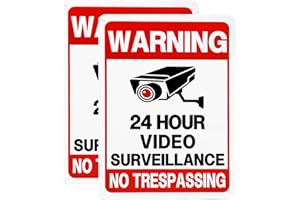 LYDIA'S DEAL 2 Pack Private Property No Trespassing Sign, Video Surveillance Signs Outdoor, 24 Hour Security Camera Signs, 10x7 in UV Printed Rust-Free Aluminum for Home, Business, Driveway Security, CCTV Warning