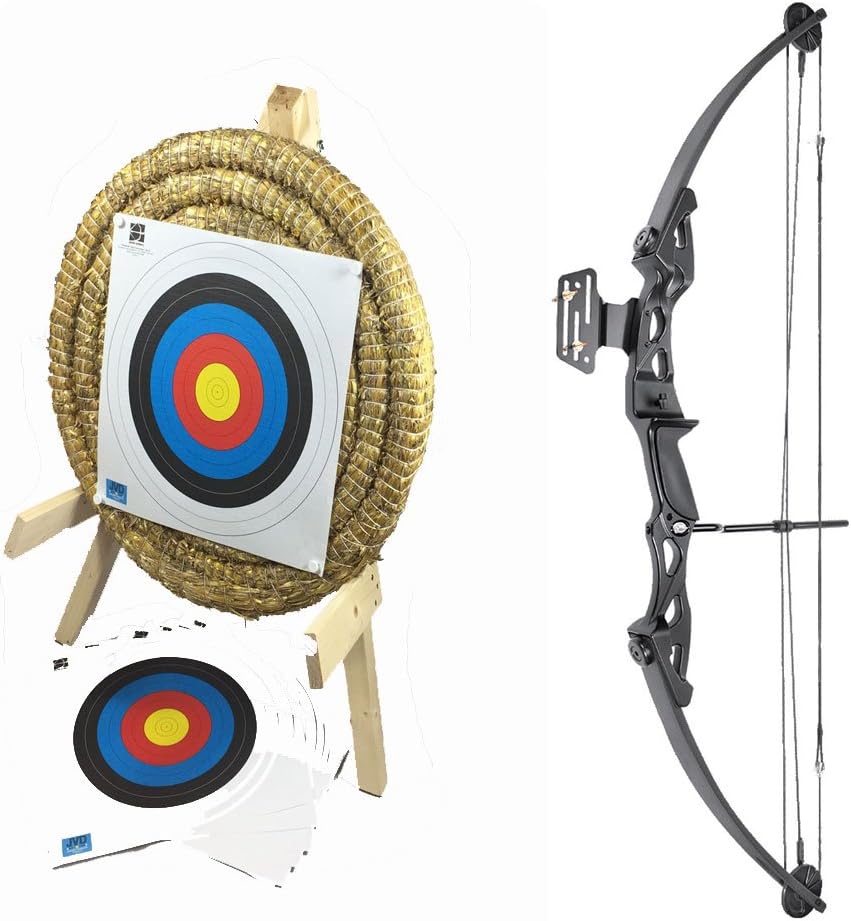 ASD NEW Black Lynx Adult Archery Compound Bow 55lbs Package W/Straw Target