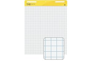 3M Post-it® Super Sticky Easel Pads, With 1" Grid Lines, 25" x 30", White, Pack Of 2 Pads